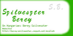 szilveszter berey business card